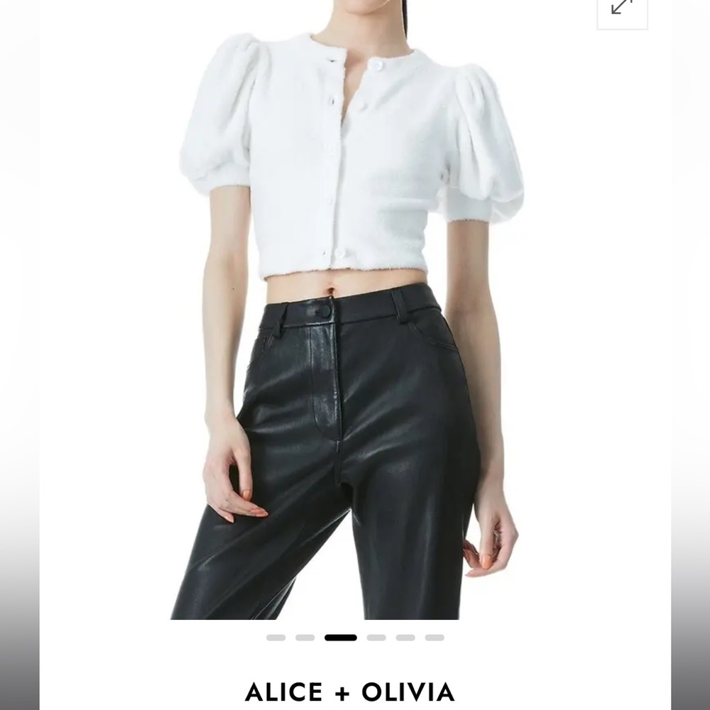 Alice + Olivia fuzzy puff sleeve cardigan!
